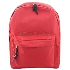 Red Backpack with 2 Compartments for School Emergency Survival Bug Out Kit