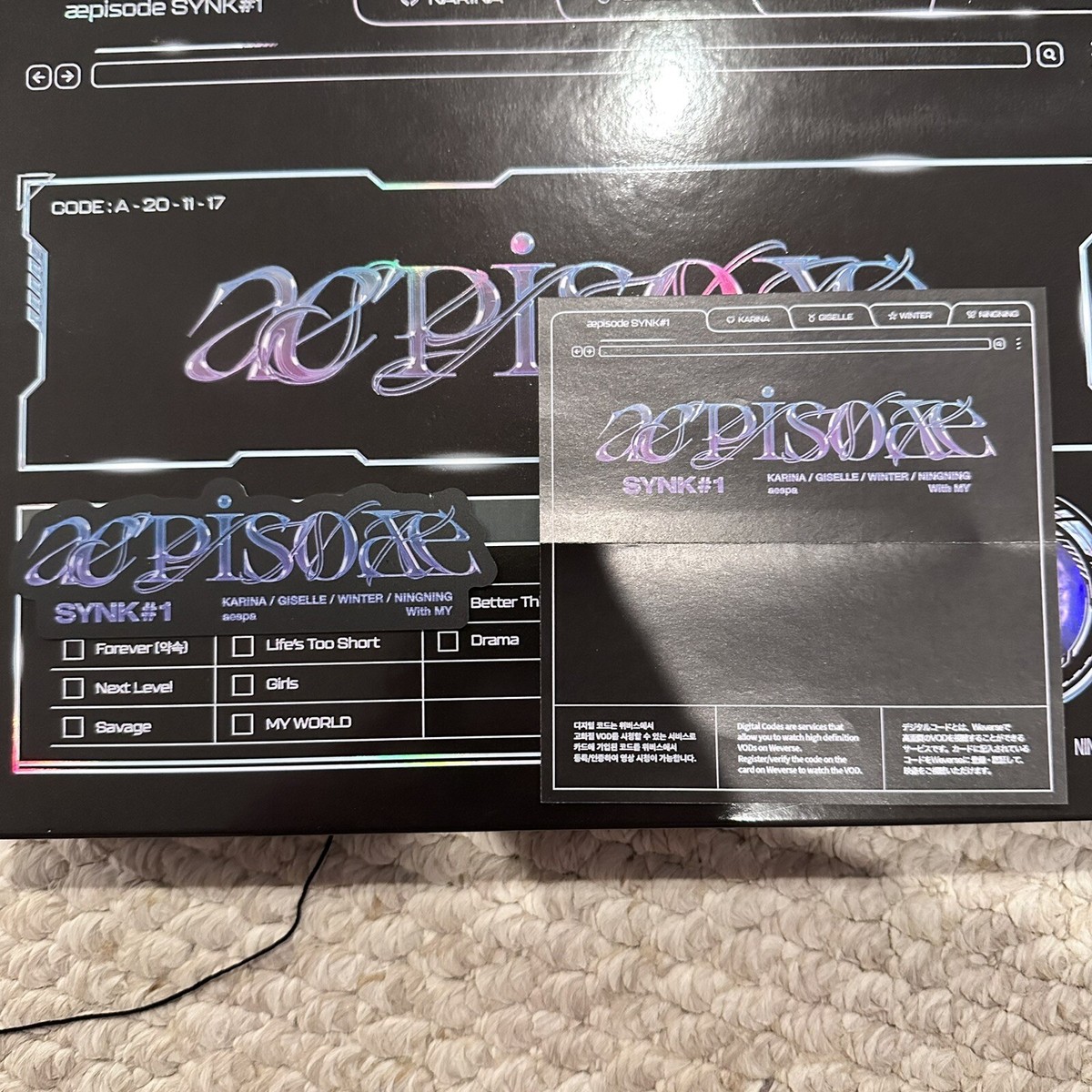 AESPA aepisode SYNK#1 Digital Code (❌Photocards ❌Polaroids