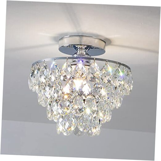 Mini Crystal Chandelier Ceiling Light Small, Modern Raindrop / Dia 9.8