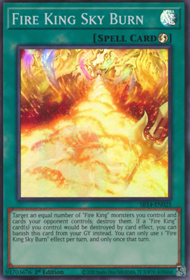 1X NM Fire King Sky Burn - SR14-EN025 - Super Rare 1st Edition - Yugioh