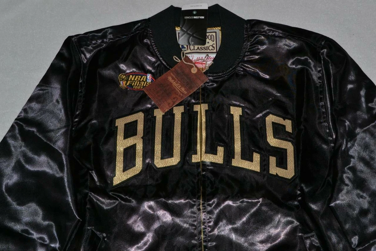 Mitchell & Ness Chicago Bulls Split Black & Red Satin Jacket