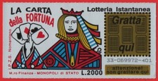 GRATTA E VINCI LOTTERIA LA CARTA DELLA FORTUNA VERGINE PERFETTO LOTTO 33
