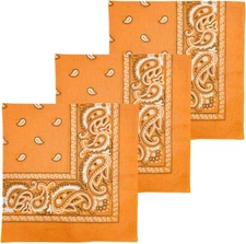 3 PCS Extra Large Bandanas 27” x 27” 100% Cotton for Men & Women Paisley Hand...