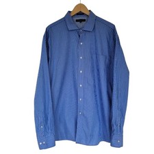 Tommy Hilfiger Long Sleeve Striped Button Down Shirt Blue White Mens Size XL