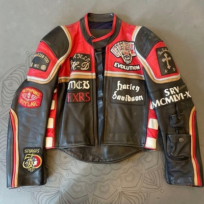 Harley Davidson Vanson Limited Skull Lightning Riders Jacket Black Red