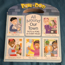 Melissa Doug Poke-a-Dot All Around Our Town Board Book Ages 2-3