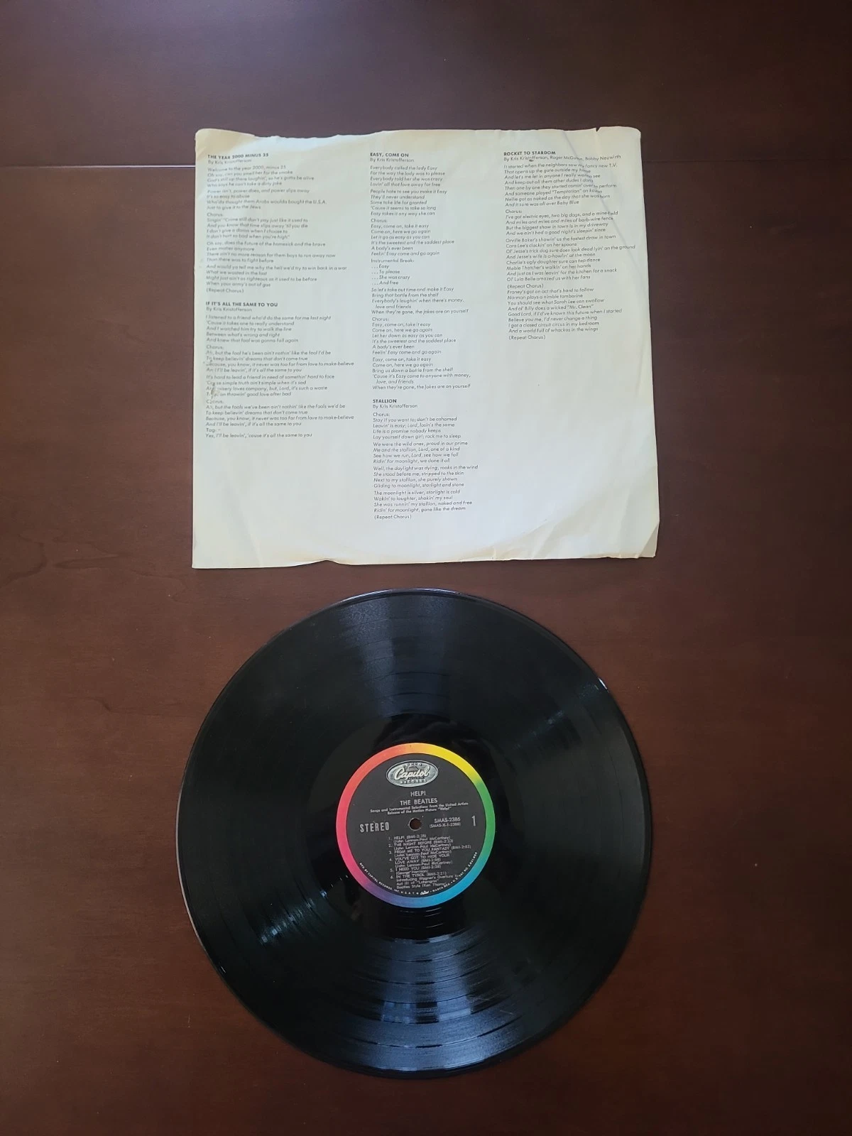 1965 The Beatles HELP! Original Motion Picture Soundtrack smas 1-2386-a-13 READ