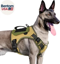 Tactical Dog Harness for Medium Dogs, No Pull Harness with Handle 2 Pockets Poop