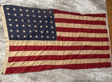 Antique 48 Star United States USA Flag Victory Bunting Dettra 3’x5’ RARE