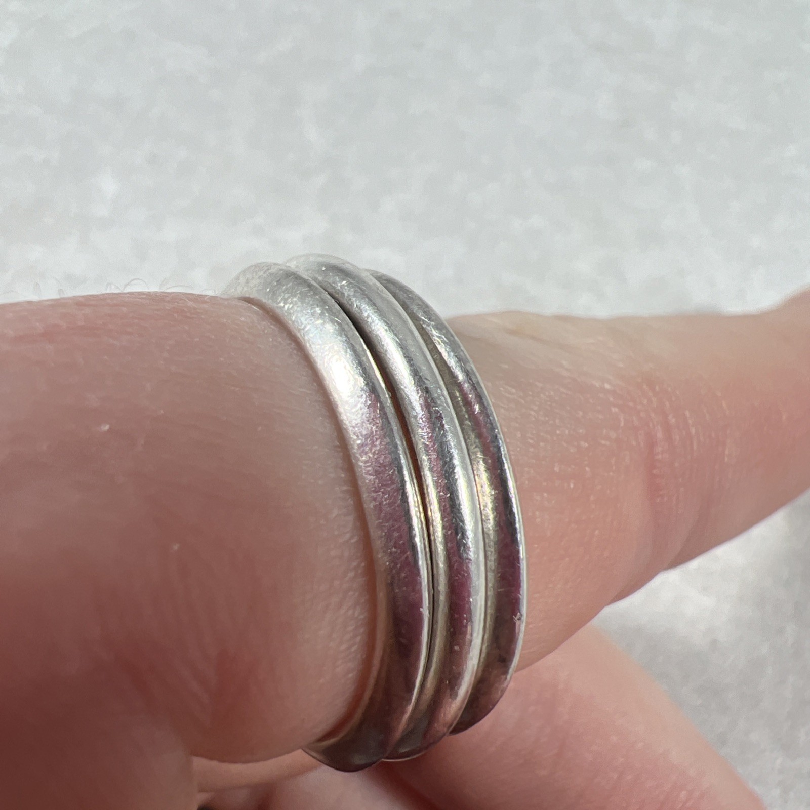 Sterling Silver 925 3 Thin Stackable Vtg Pb Band … - image 6