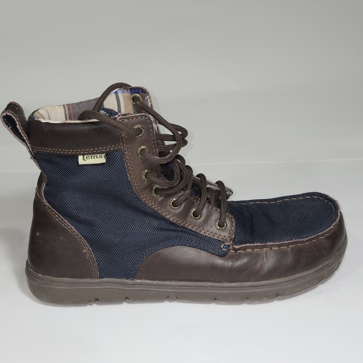 Lems Boulder Boot Mens US 12 Unisex 46 EU Gray  Flannel Lined Zero Drop Lems Boulder Boot Mens 43 EU US 10 Navy Brown Flannel Lined  main image 2