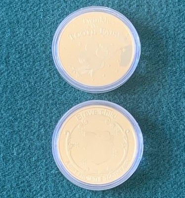 (2) Twinkle The TOOTH FAIRY Brave Child Coins Tokens Medallions, Protective Case
