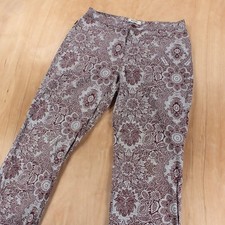 vtg MOSCHINO JEANS Donna floral paisley stretch bootcut flare pants sz 8 boho
