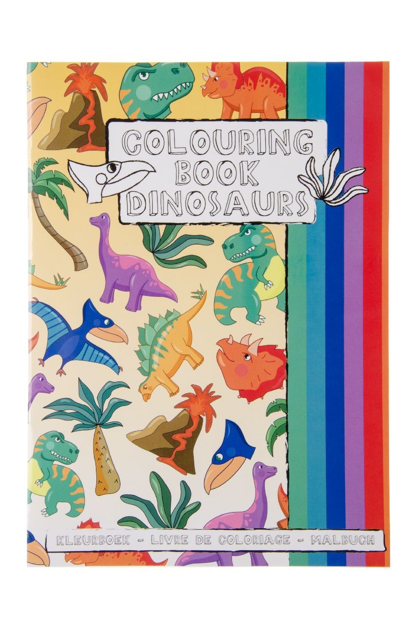 A4 Dinosaur Coloring Book with Stickers Sheet - Party Bag Toy Fillers Gifts Kids