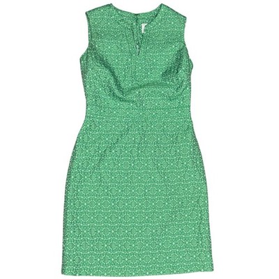 Antoni & Alison Dress Womens S Green Excellent Floral Jacquard Shift Sleeveless