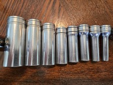 Snap-on 8 Pc. 38 Drive 6 Pt. Sae Deep Chrome Sockets Set Sfs 14 - 78