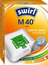 Swirl M 40 MicroPor Plus Staubsaugerbeutel Miele Staubsauger Filter 4er Set