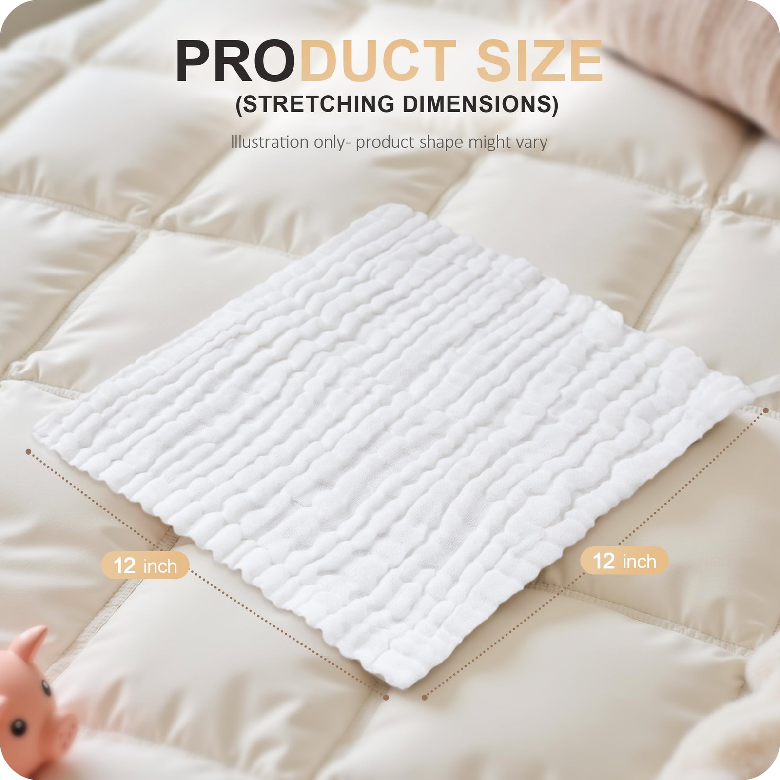 Cuddle Campus Baby Washcloths 6 Packs, Muslin Washcloths Baby,Cotton Burp