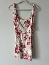 Reformation Shoulder Tie, Pink And Cream Floral Dress Size 6
