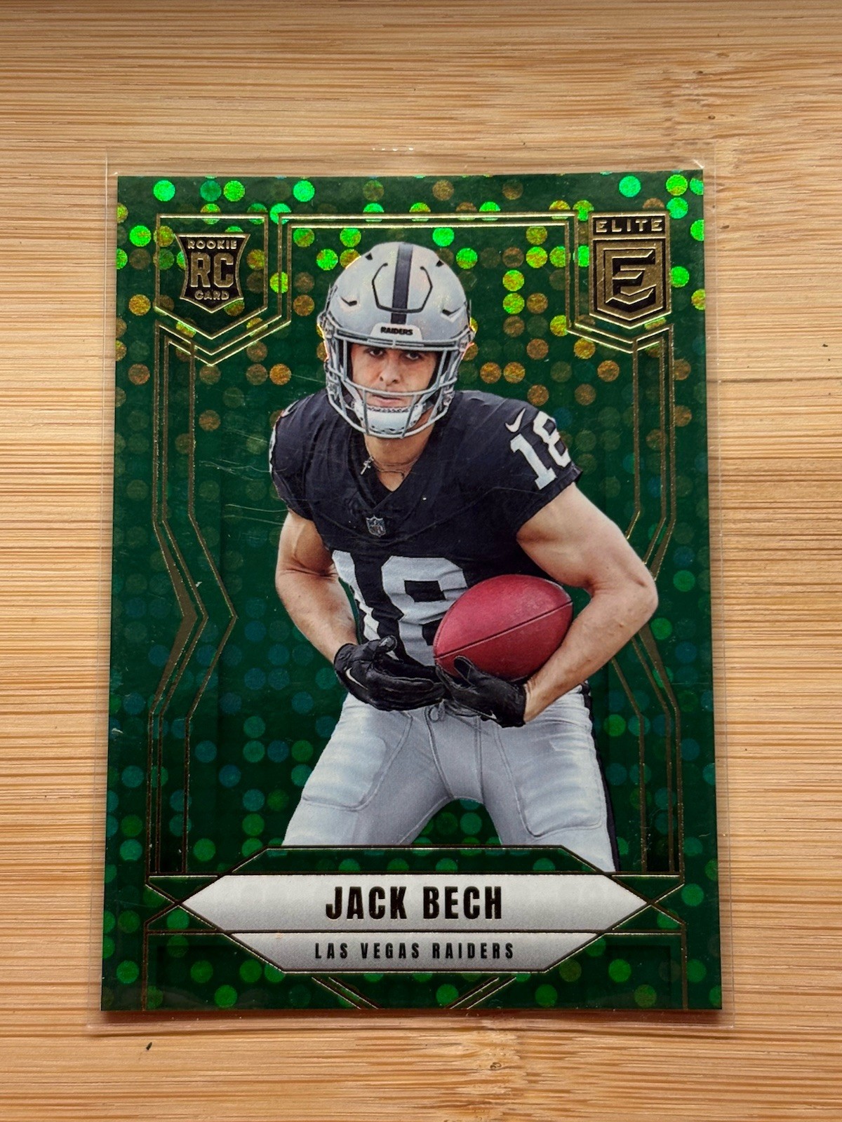 Jack Bech 2025 Donruss Elite Green Disco RC Rookie #177 Las Vegas Raiders