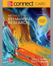 Connect Access Code Card for Methods in Behavioral Research 14th by Paul Cozby