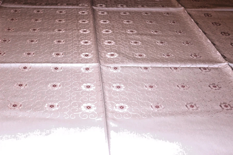 Tafeldecke 1,55x1,30 Baumwolle Blüten rosa Damast Proflax Fleck versiegelt HB210 - Bild 3 von 4