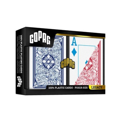 Copag Legacy 4-Color Jumbo Index Red/Blue Poker Size 2 Deck Setup