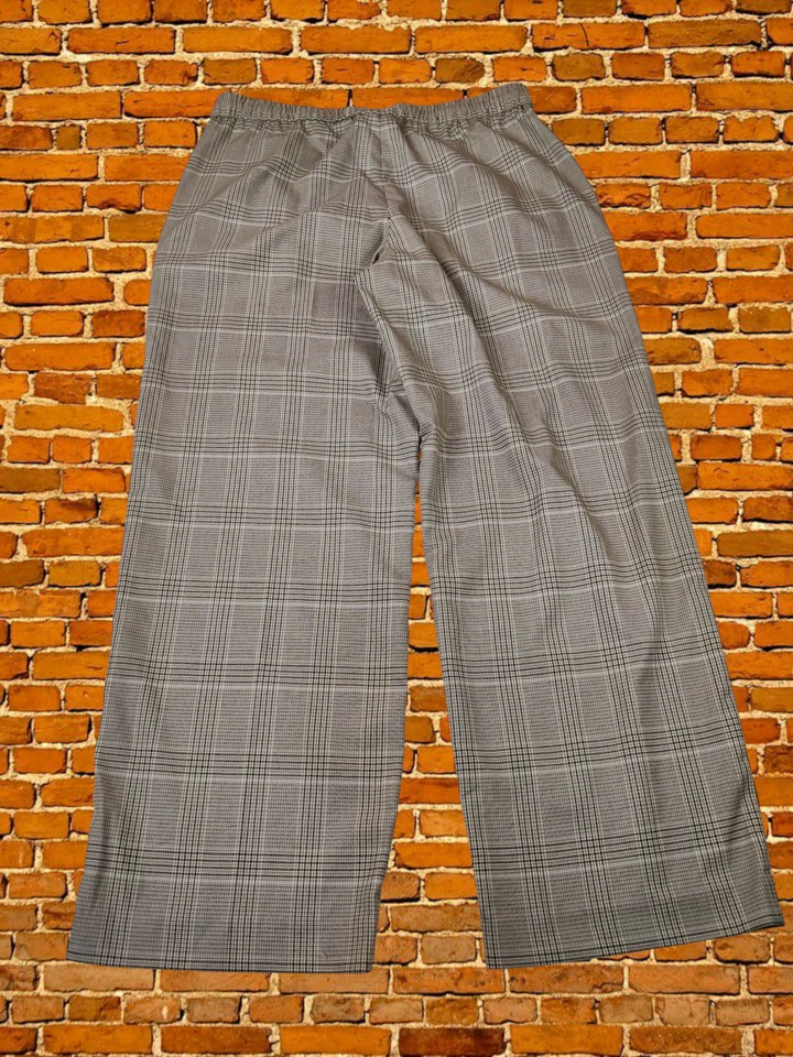 PANTALÓN GANT MARRÓN DIENTES DE PERRO TALLA UK 18 MEZCLA DE VISCOSA MUJER ELÁSTICO PULL ON Foto 2 de 4