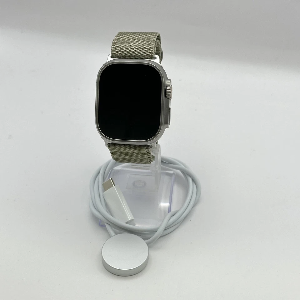 Apple Watch (Ultra 2) 49mm Natural Titanium w/ Olive Alpine Loop (LTE) - 7/10