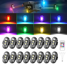 16Pcs Wireless LED Strobe Light RGB 8 Colors with Remote Control for Car Drone