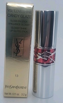 YSL Loveshine Candy Glaze Lip Gloss Stick # 13 Flashing Rose 3.2g Full Size NIB