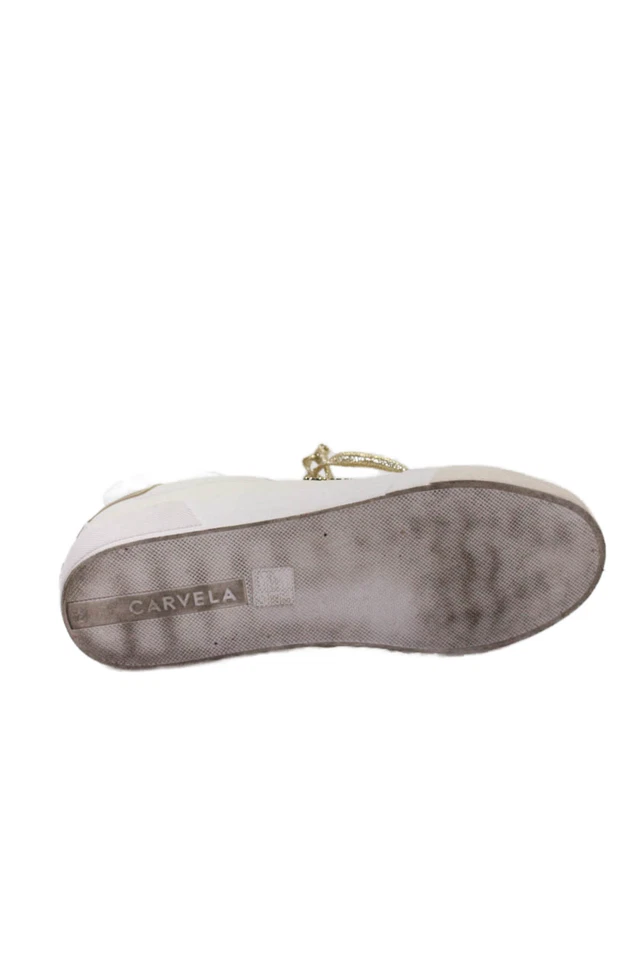 Carvela Womens Metallic Animal Print Detail Casual Sneakers White Size EUR 39 - Image 4 of 4