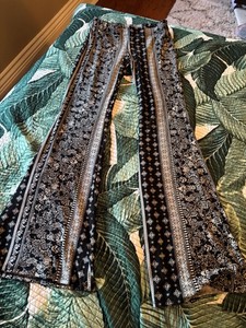 vibes sportwear bohemian black print pants m