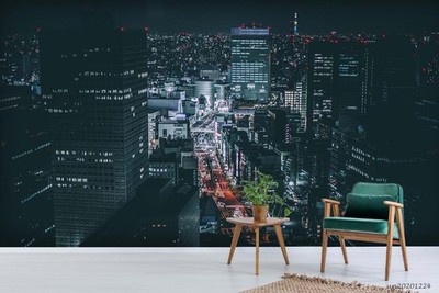 3D City Architecture Night Scene Wall Murals Wallpaper Murals Wall Sticker