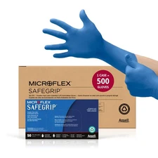 Ansell MICROFLEX SafeGrip SG-375 Extra Thick Disposable Latex Gloves for Life Sc