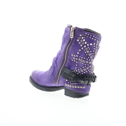A.S. 98 Sid Womens Purple Leather Zipper Casual Dress Boots 3 - Picture 6 of 8