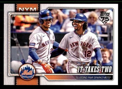 2026 Topps #52 It Takes Two Francisco Lindor / Juan Soto New York Mets