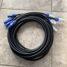 Lot Of 5 Powercon Grey To Blue 10 Ft Extension Adapter Cable 20A 250 Brand New