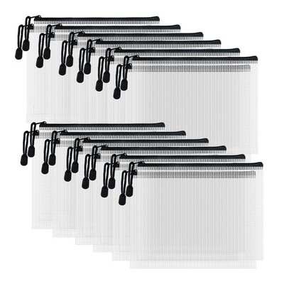 24Pcs Zipper Storage Bags, Plastic Mesh Zippered Pouch for Organization, Wate...
