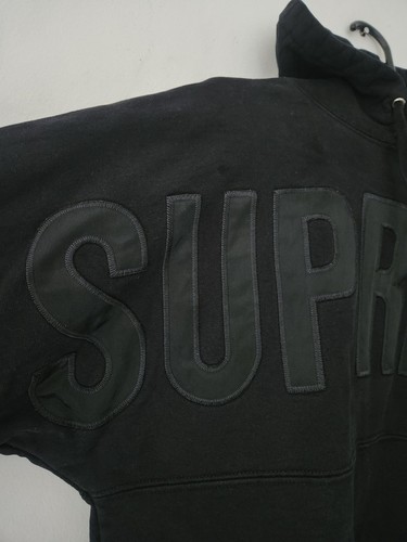 FW14 Supreme Banner black hooded sweatshirt size M medium hoodie Rare Pullover - Picture 2 of 11