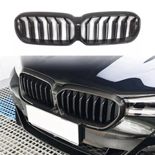For BMW G30 G31 G38 F90 M5 21-2024 Real Carbon DOUBLE SLATS FRONT KIDNEY GRILLE