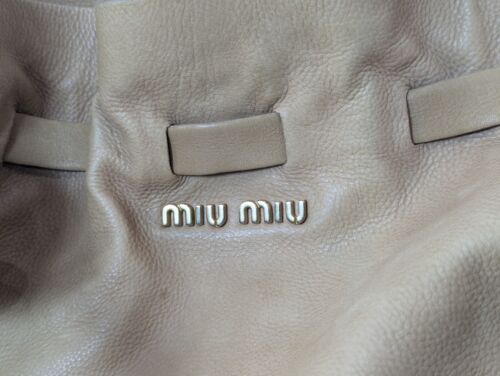 miumiu tote bag 2way shoulder bag ribbon camel leather - Picture 2 of 15