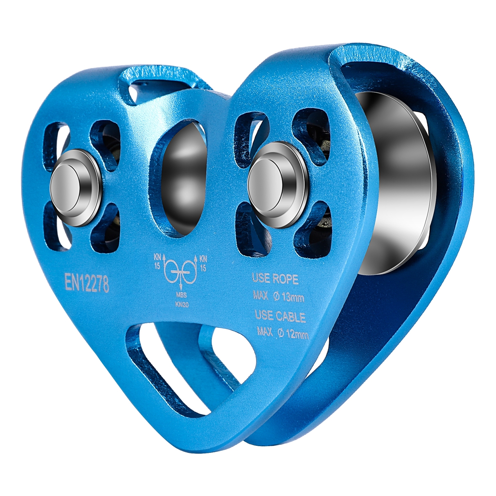 1X(Polea doble escalada en forma de corazon Cuerda de cable de acero 13mm D4393