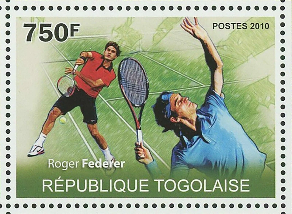 Sello de tenis Novak Djokovic Roger Federer Rafael Nadal Jankovic S/S MNH Foto 4 de 4