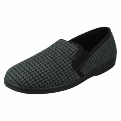 Herren Spot On Slip On Textil Home Comfort Lounge Hausschuhe Andrew