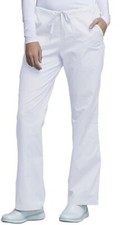 Cherokee White Scrub Pants Core Stretch Size Medium Tall 4404T Flare Leg
