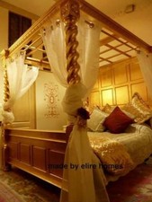 Custom made bespoke Tudur style Mahogany Four Poster Bed ... 15cm thick columns