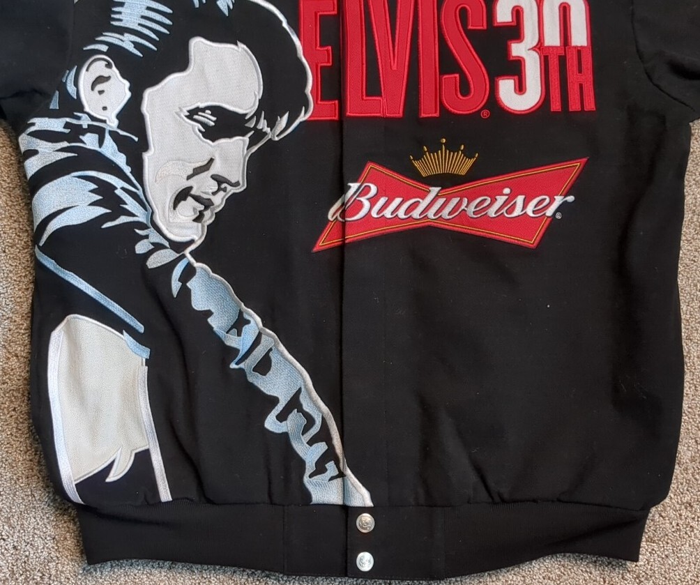 Vintage Elvis Presley 30th Anniversary NASCAR Jacket Dale  