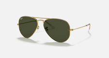 Authentic Ray Ban Classic Aviator Gold Frames, Green Lenses RB3025 58mm Unisex