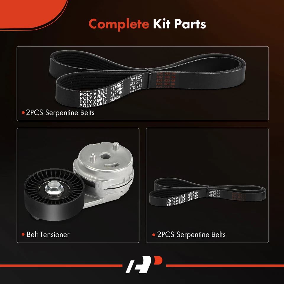 3Pcs Serpentine Belt Drive Component Kit for Chrysler Voyager 2001-2003 Dodge - Image 3 of 4